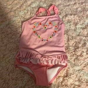 Pink cat & jack 2 piece swim suit pink toddler 6/x